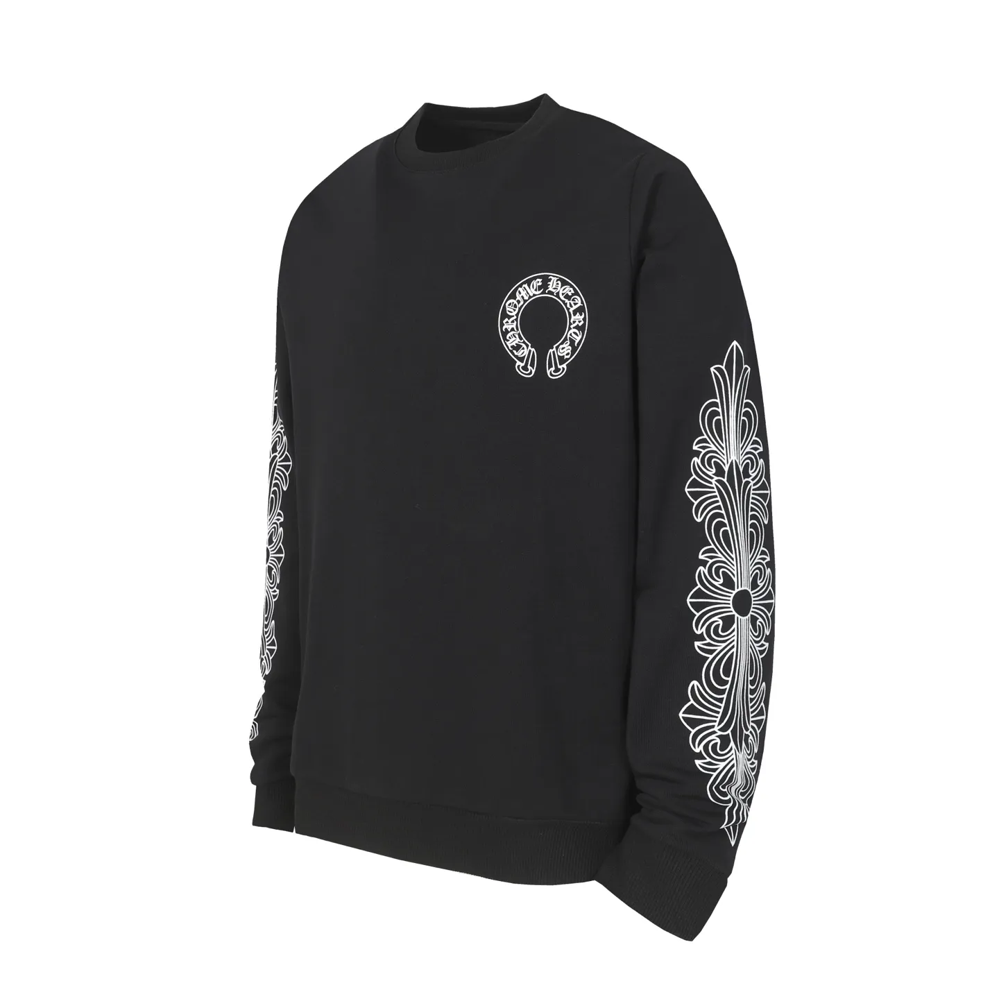 P200 round neck sweatshirt. Remember to remark sweatshirt when ordering #Y2900. Cross-border running volume model. Please do not place an order if you pursue perfection. -Chrome Hearts/Chrome Hearts 23ss Sanskrit printed popular round neck sweatshirt -High weight, high density and high quality. The wool is soft, delicate and skin-friendly. Soft and silky to the touch. Excellent warmth and skin-friendliness. -Colour: Black -Size: S M L XL